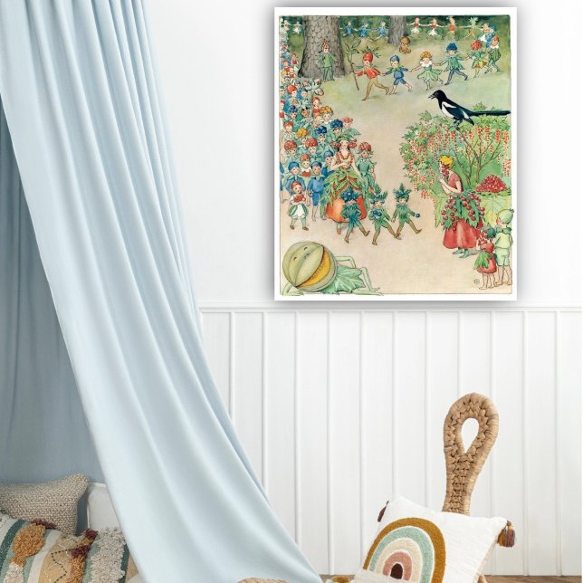 Poster Vintage Flower Festival por Elsa Beskow (Criador carregado)