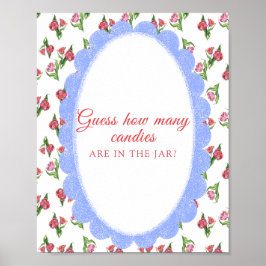 Poster Vintage Flowers Guess how many candies