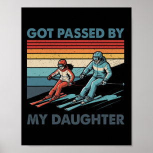 Poster Vintage Foi Dado à Minha Filha Família de Esqui Di