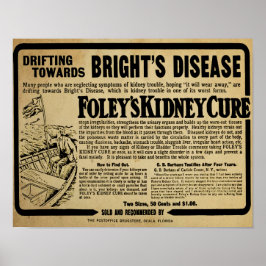 Poster Vintage Foley's Kidney Cure Bright Disease Impress