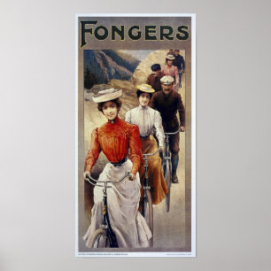 Poster Vintage Fongers da propaganda da bicicleta