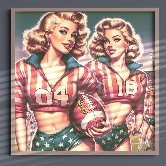 Poster Vintage Football Girls (Criador carregado)