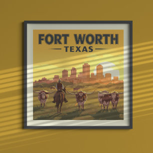 Poster Vintage Fort Worth Texas