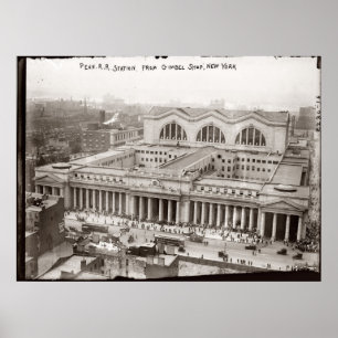 Pôster Vintage Fotografia da estação de Penn (1910)