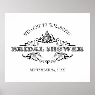 Poster Vintage Frame Bridal Shower Welcome