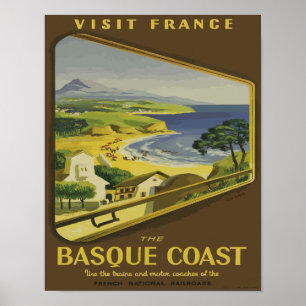 Poster Vintage France Basque Viagem