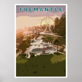 Poster vintage - Fremantle, Austrália Ocidental