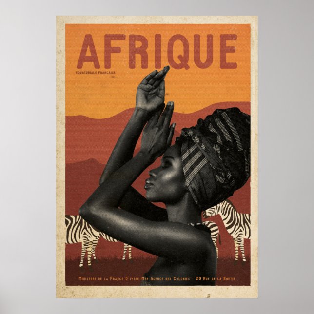 Poster Vintage French Africa viagem (Frente)