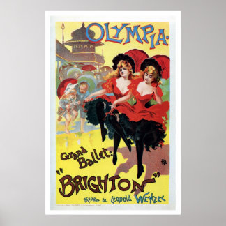 Poster Vintage French can-can (cancan) dance