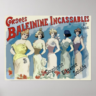Pôster Vintage French Corsets Ad