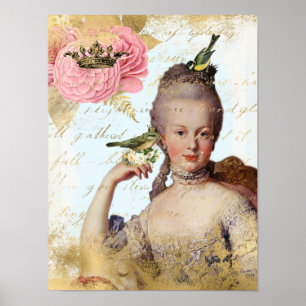 Poster Vintage French Marie Antoinette shabby