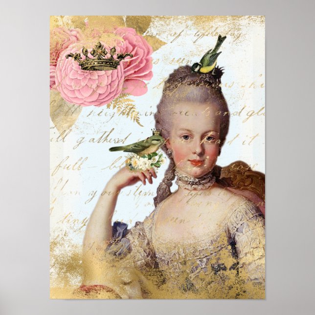 Poster Vintage French Marie Antoinette shabby (Frente)