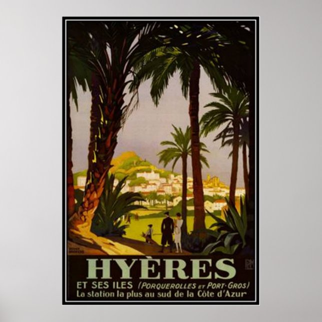 Pôster Vintage French Riviera, França - (Frente)