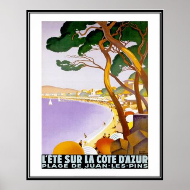 Pôster Vintage French Riviera, França - (Frente)
