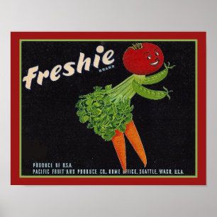 Poster Vintage Freshie Marcas Vegetais