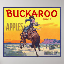 Poster Vintage Fruta Crate Label Art, Buckaroo Apple