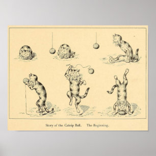 Poster Vintage Funny Catnip Cat