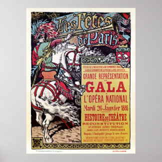 Pôster Vintage gala - estilo medieval da Ópera Nacional F