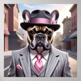 Poster Vintage Gangster French Buldog