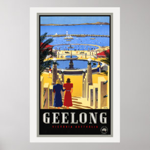 Poster vintage Geelong Austrália 1930