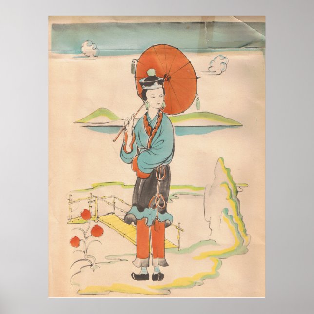 Poster Vintage Geisha (Frente)
