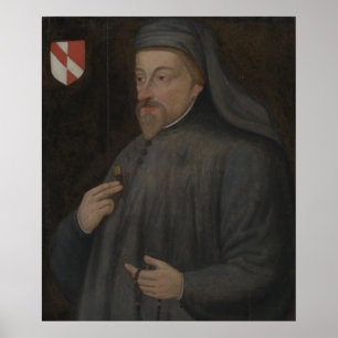 Pôster Vintage Geoffrey Chaucer Retrato