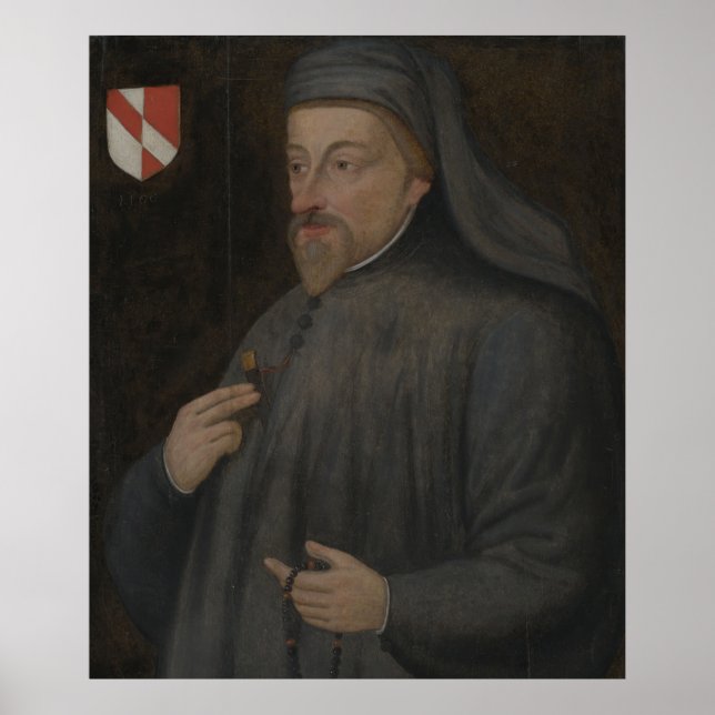 Pôster Vintage Geoffrey Chaucer Retrato (Frente)