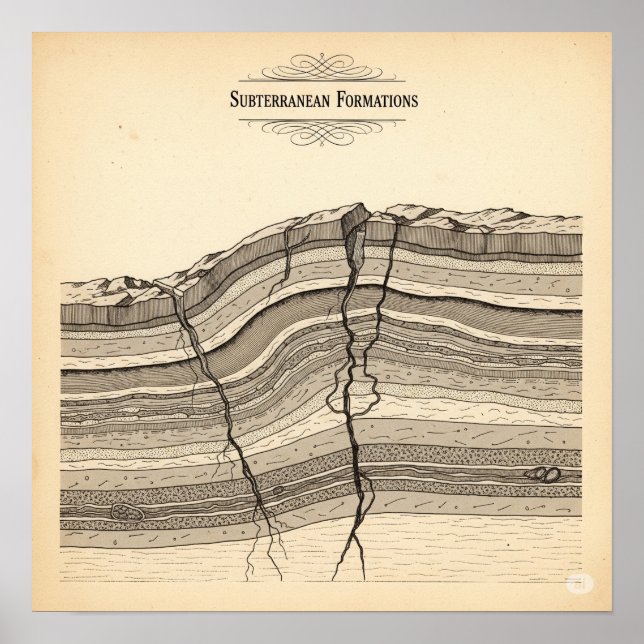 Poster Vintage Geological Strata (Frente)