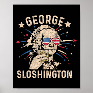 Poster Vintage George Sloshington Washington 4 De Julho