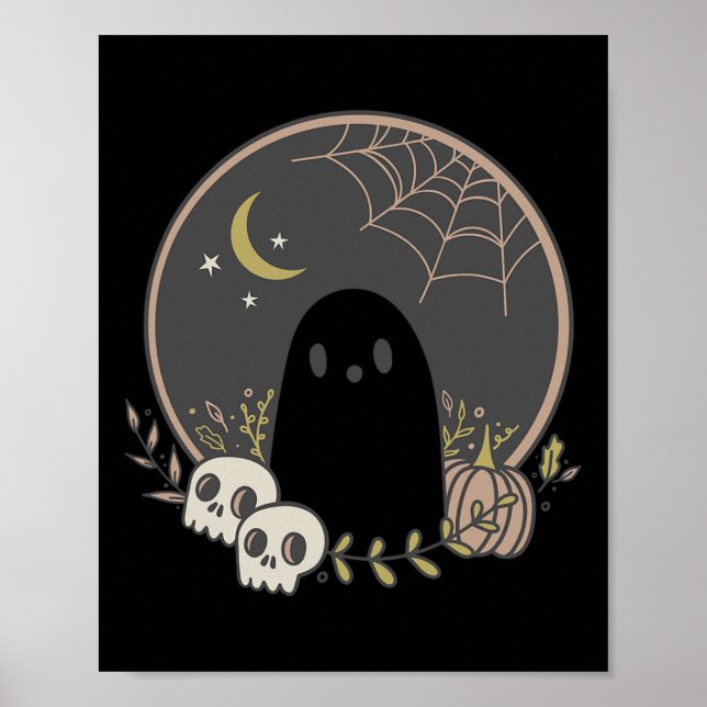Poster Vintage Ghost Autumn Fall Halloween (Frente)