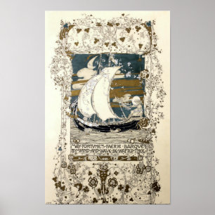 Poster Vintage Girl in Sailboat por Jessie Marion King