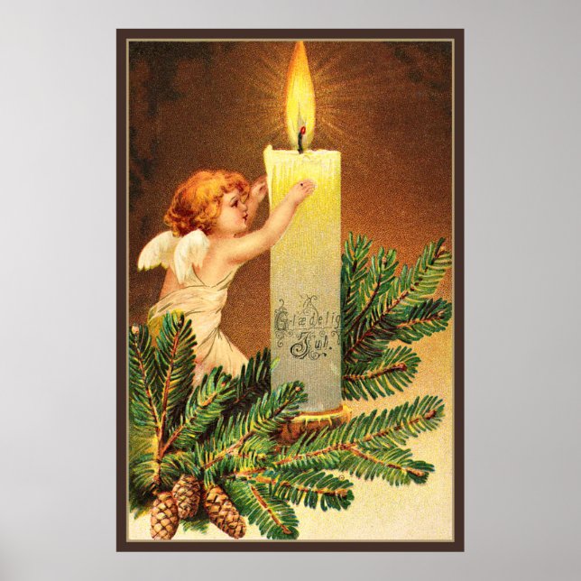 Poster Vintage, Glaedeliging, 1906 Cartaz norueguês (Frente)