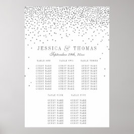 Pôster Vintage Glam Silver Confetti - Gráfico de Assentos