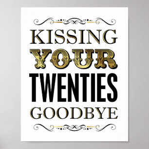Pôster Vintage Gold TWENTIES GOODBYE Sign Print
