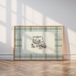 Poster Vintage Golf Cart Wall Art