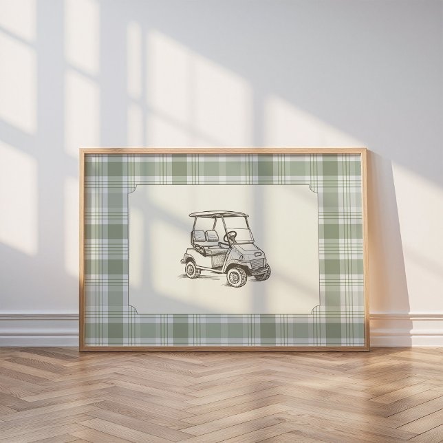 Poster Vintage Golf Cart Wall Art (Criador carregado)