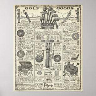 Poster Vintage Golf Catalog Page