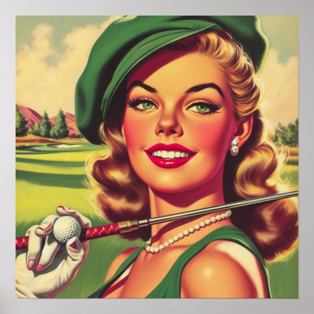 Poster Vintage Golf Girl (Frente)