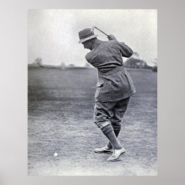 Pôster Vintage Golfer: Harry Vardon (Frente)