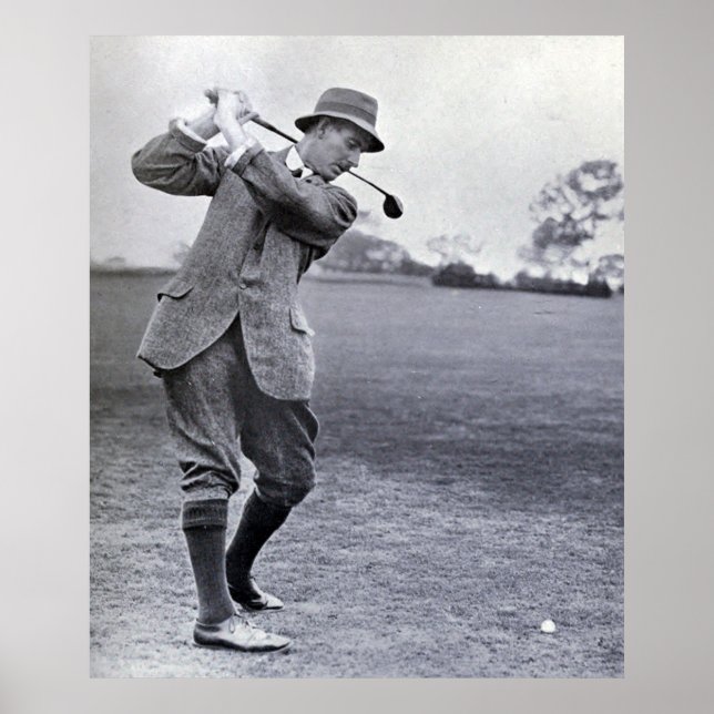 Pôster Vintage Golfer: Harry Vardon (Frente)