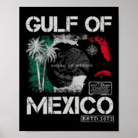 Vintage Golfo Do México 1672 Mapa Histórico - Bea