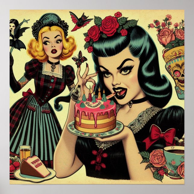 Poster Vintage Gótica Girls (Frente)