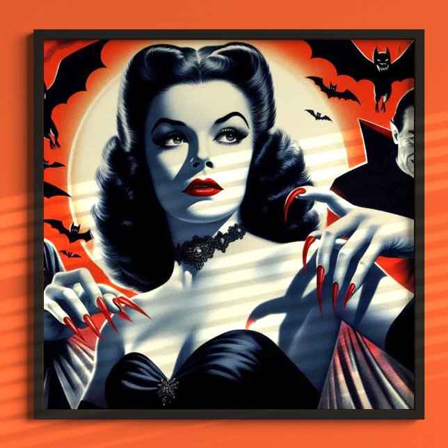 Poster Vintage Gótico Vampira Mulher (Criador carregado)
