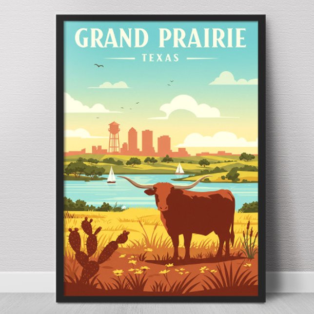 Poster Vintage Grand Prairie Texas (Criador carregado)