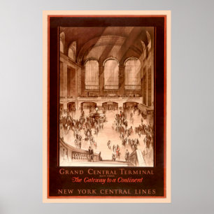 Poster vintage grande do terminal central
