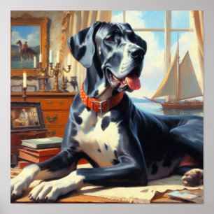 Poster Vintage Great Dane Painting
