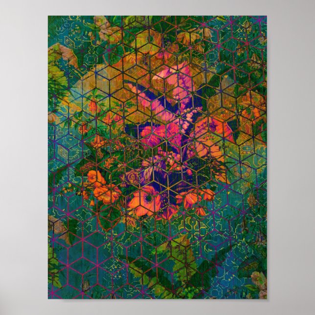 Poster Vintage Green Safari Selva Tropical Lion (Frente)