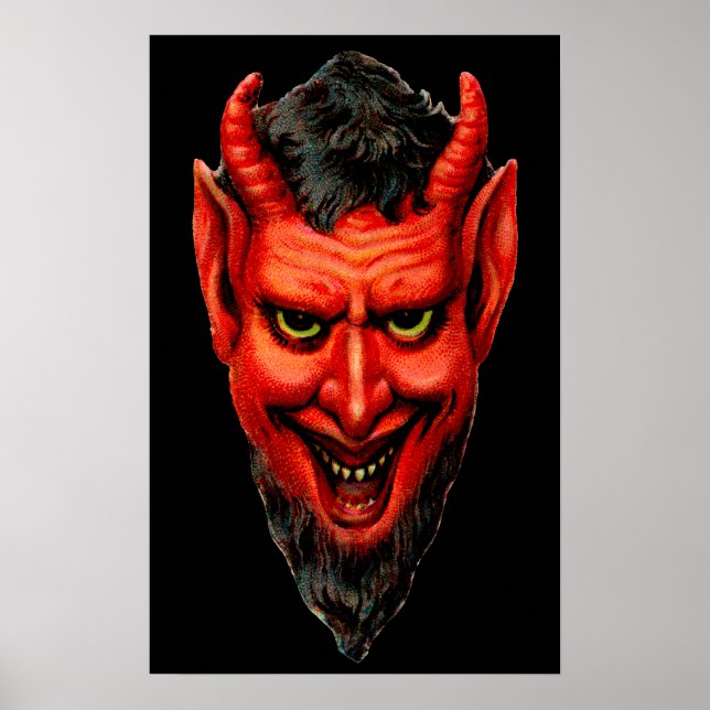 Pôster Vintage Grinning Krampus (Frente)