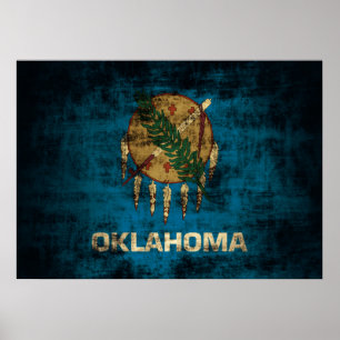 Poster Vintage Grunge State Flag de Oklahoma