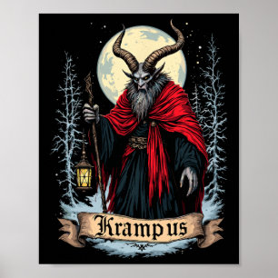 Poster Vintage Gruss Vom Krampus Natal Véspera de Natal C